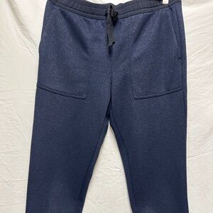 Navy Sparkly Cuffed Dress Pants